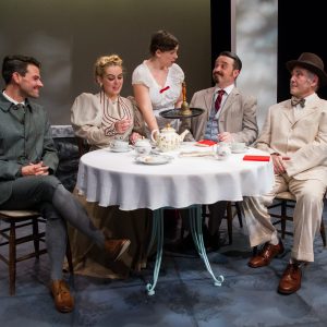 dining scene on stage